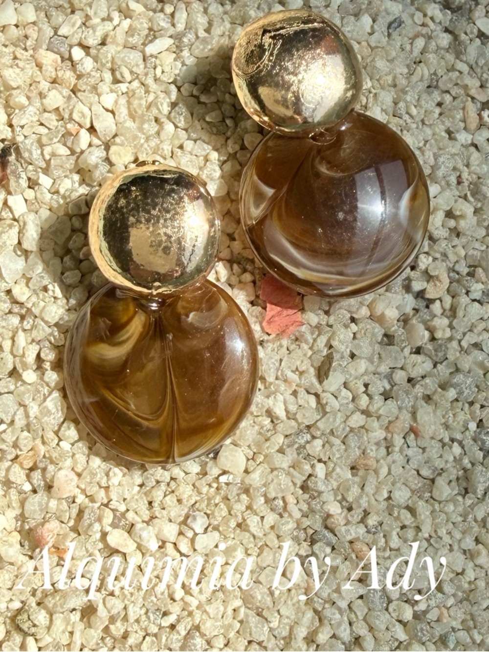 1990 Chocolate and Gold Swirl Drop Earrings